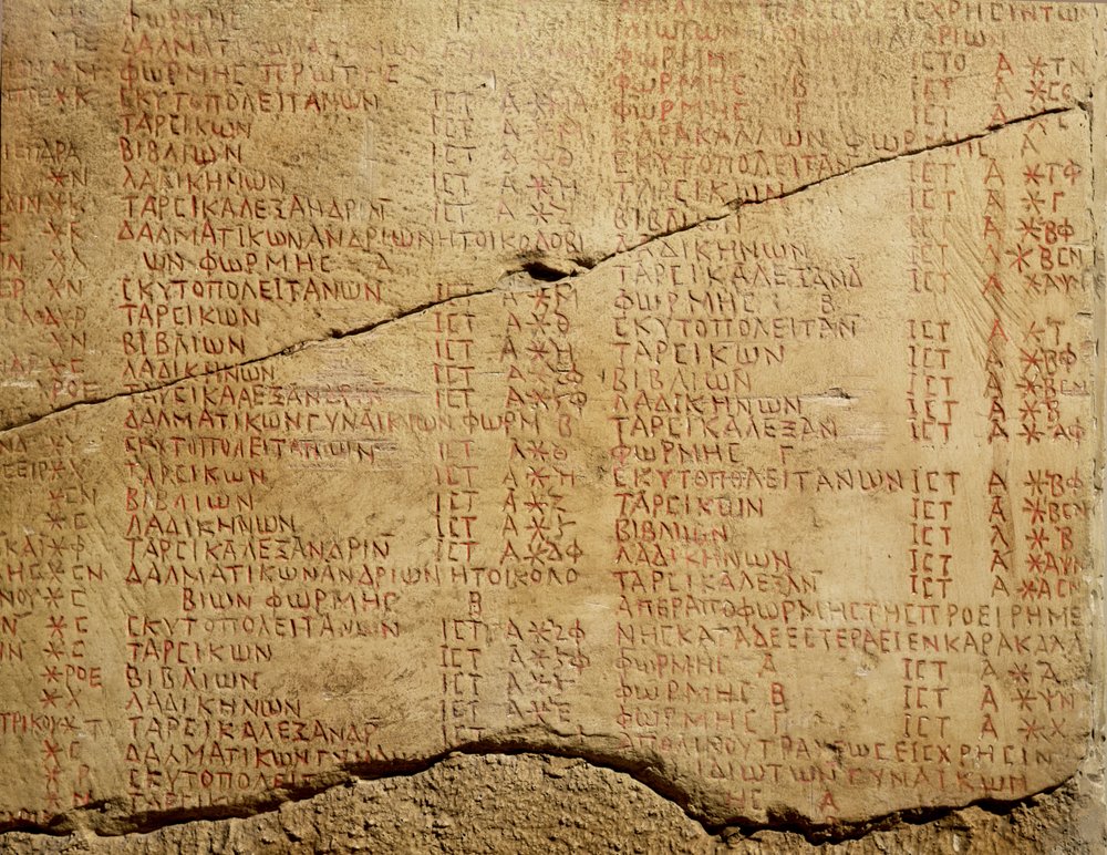 商品価格の調整に関するディオクレティアヌス帝（245-313）の勅令